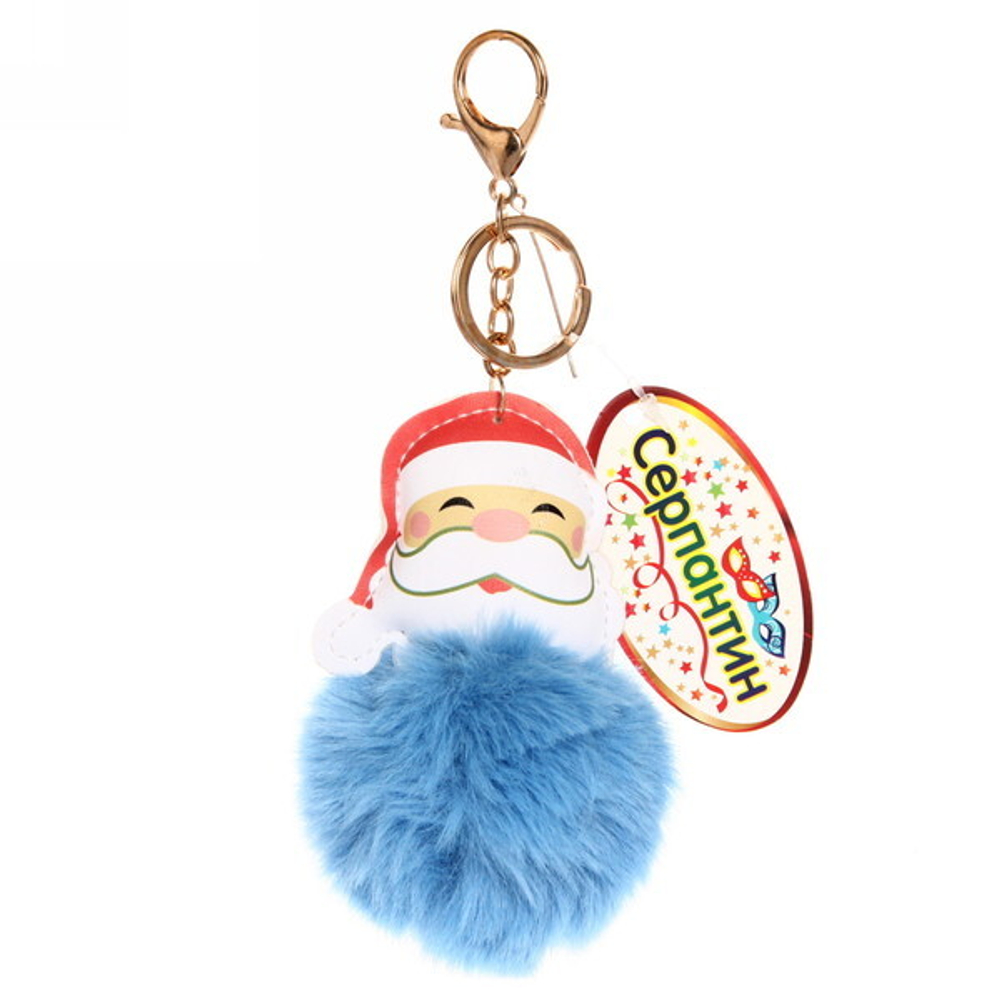 Брелок с карабином «Pom pom- Дед Мороз» микс 6 цветов, 11см