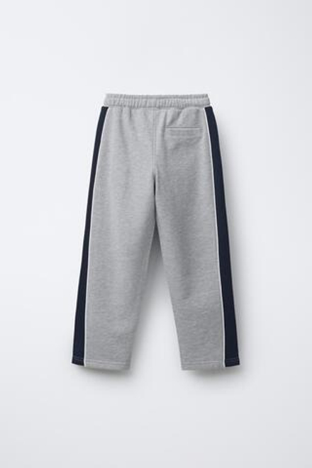 ZARA БРЮКИ ПРЯМОГО КРОЯ ИЗ МЯГКОЙ ТКАНИ С ЛАМПАСАМИ, СЕРЫЙ С МЕЛАНЖЕВЫМ ЭФФЕКТОМ