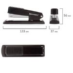 Степлер №24, Brauberg Office, до 30л, металлический корпус, черный