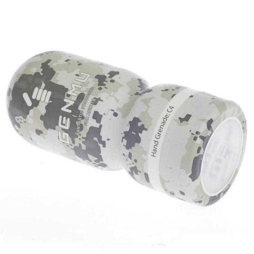 Мастурбатор из силиконового геля Genmu C4 Weapon, серо-зеленый (Цвет: Серо-зеленый, Вкладка белая)