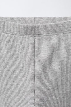 ZARA НАБОР ИЗ ДВУХ ОДНОТОННЫХ ЛЕГИНСОВ, СЕРЫЙ МЕЛАНЖ