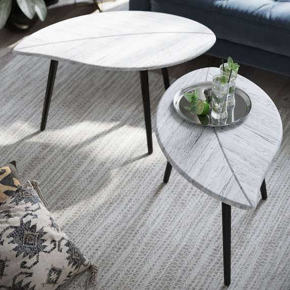 Стол журнальный Берли (12 мм) дуб грей/чёрный