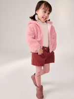 Куртка флисовая с капюшоном на молнии для девочки Next 378-049, Розовый