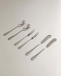 ZARA HOME НАБОР СТОЛОВЫХ ПРИБОРОВ ИЗ НЕРЖАВЕЮЩЕЙ СТАЛИ (6 ШТ.), СТАЛЬНОЙ СЕРЫЙ