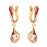 Cерьги с Морганитами и Бриллиантами, Эмаль, E0123-02/1