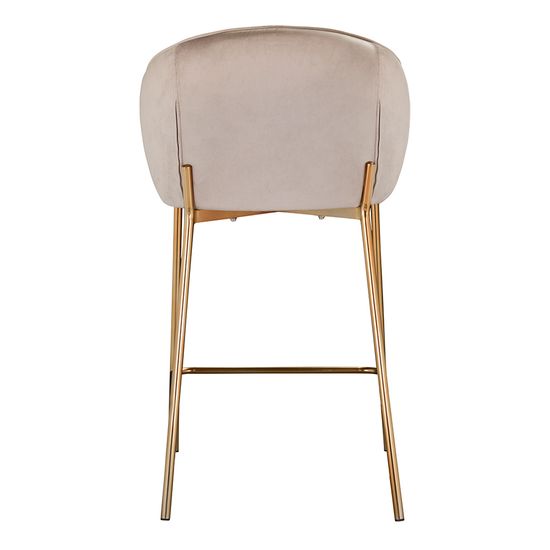 Стул полубарный coral, велюр, серо-бежевый