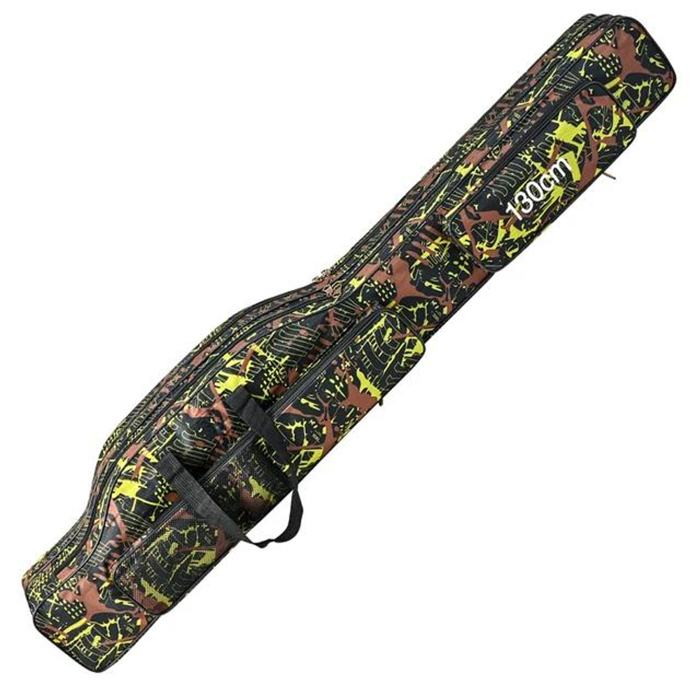 Чехол для удочек мягкий 130см 2 отсека черно-зеленый