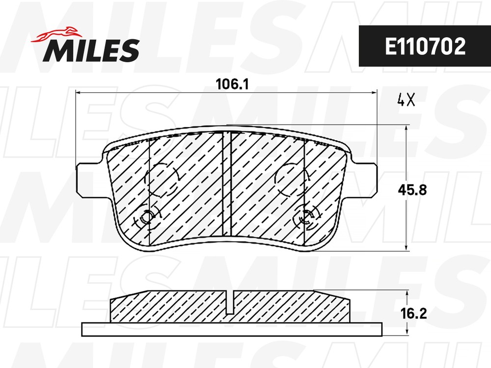 MILES - E110702-MLS - Brake Pad Set, disc brake