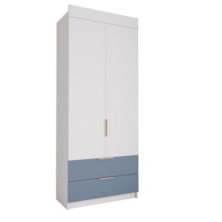 Шкаф 900 с ящиками Лавис ШД 900.1 (Белый/Лазурь софт)