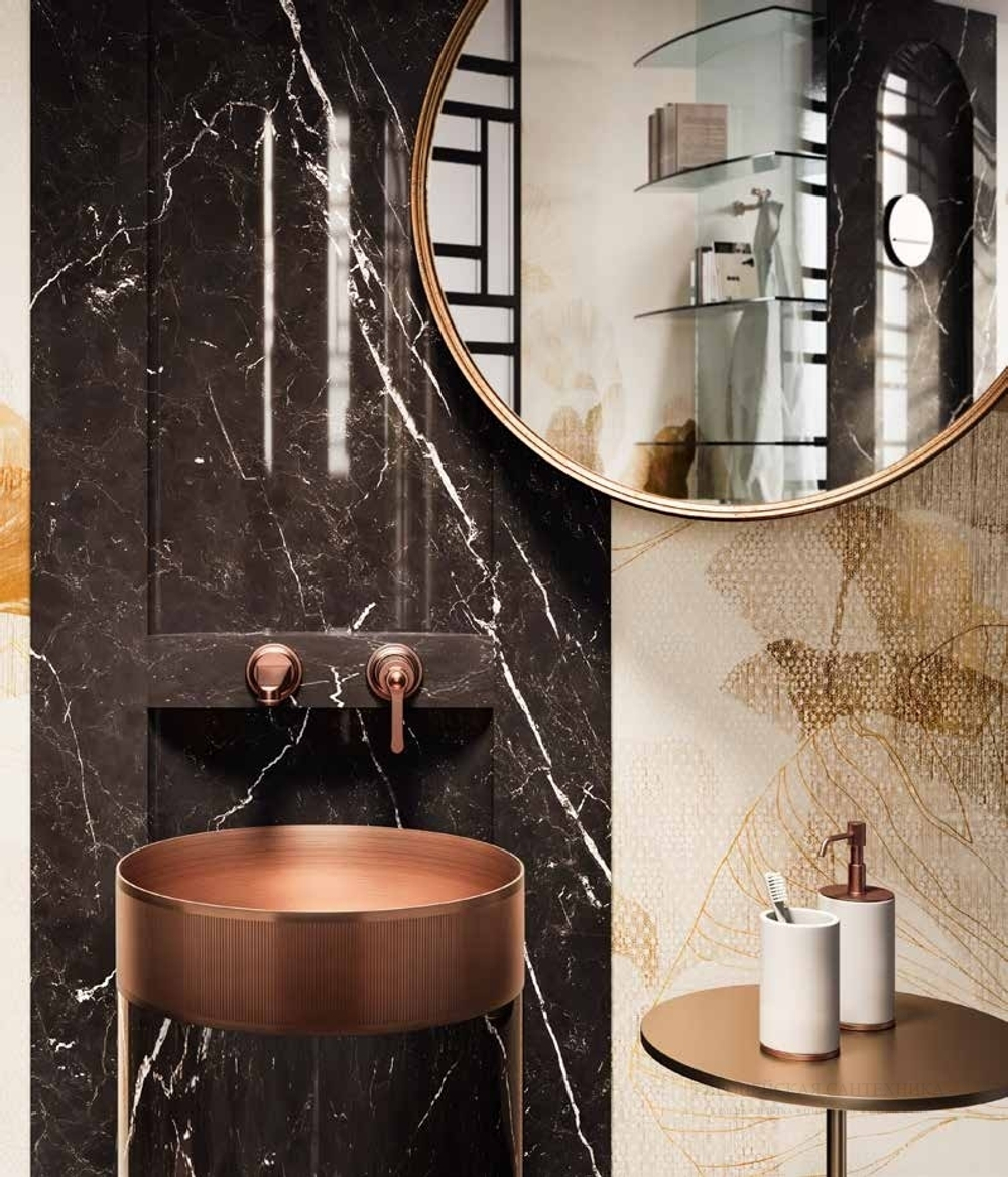 Раковина Gessi Venti20 Ø400 мм, накладная, без перелива, цвет Brushed Brass PVD