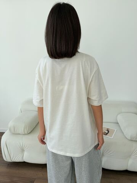 Футболка оверсайз с принтом длинная love