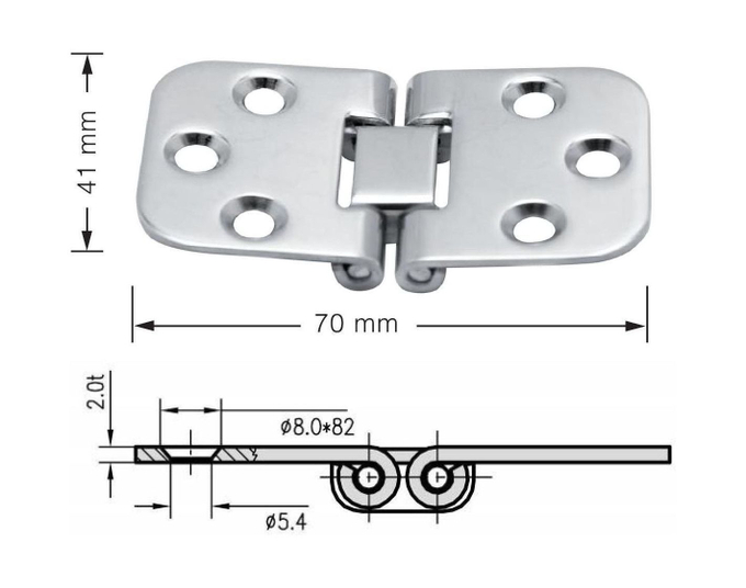Петля 70х41 мм, нержавеющая, Marine Rocket