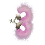 Наручники Adrien Lastic M металл с розовыми перьями