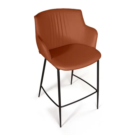 Полубарный стул Sofia, терракотовая экокожа Soft-Touch