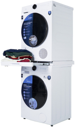 Стиральная машина Midea MF200W90WB/W-KZ+ MD200H90W/W-KZ+Стыковочный комплект для стиральной и сушильной машины белый