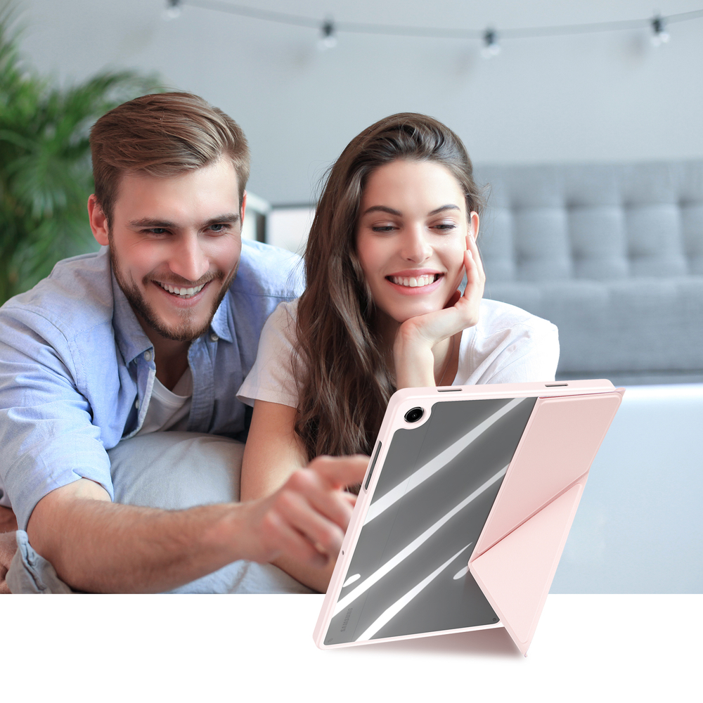Чехол книжка розового цвета для планшета Samsung Galaxy Tab A9 Plus и Tab 11 Plus, серия Magi Series от Dux Ducis