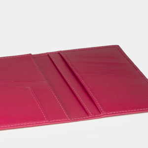 Кожаная обложка для паспорта и автодокументов, теленок цвета малины