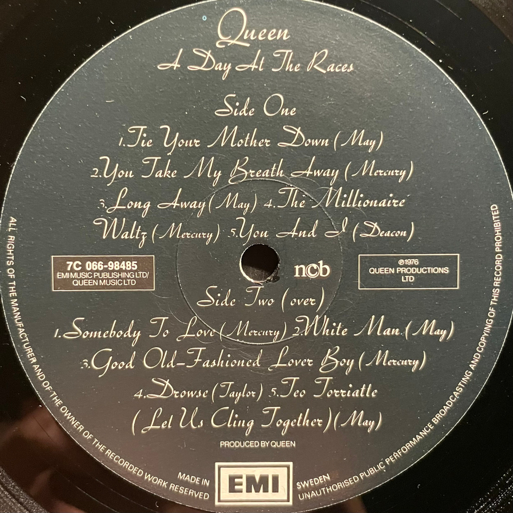 Queen - A Day At The Races (Швеция)