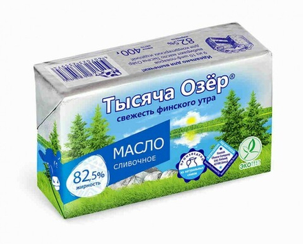 Масло сливочное 82,5% "ТЫСЯЧА ОЗЕР"  180г.