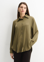 Блуза из атласа олива