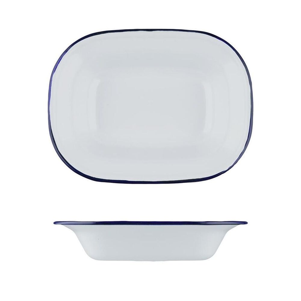 Блюдо для подачи 18*13 см h4 см 400 мл Blue Rim эмалированая сталь SUNNEX [1]