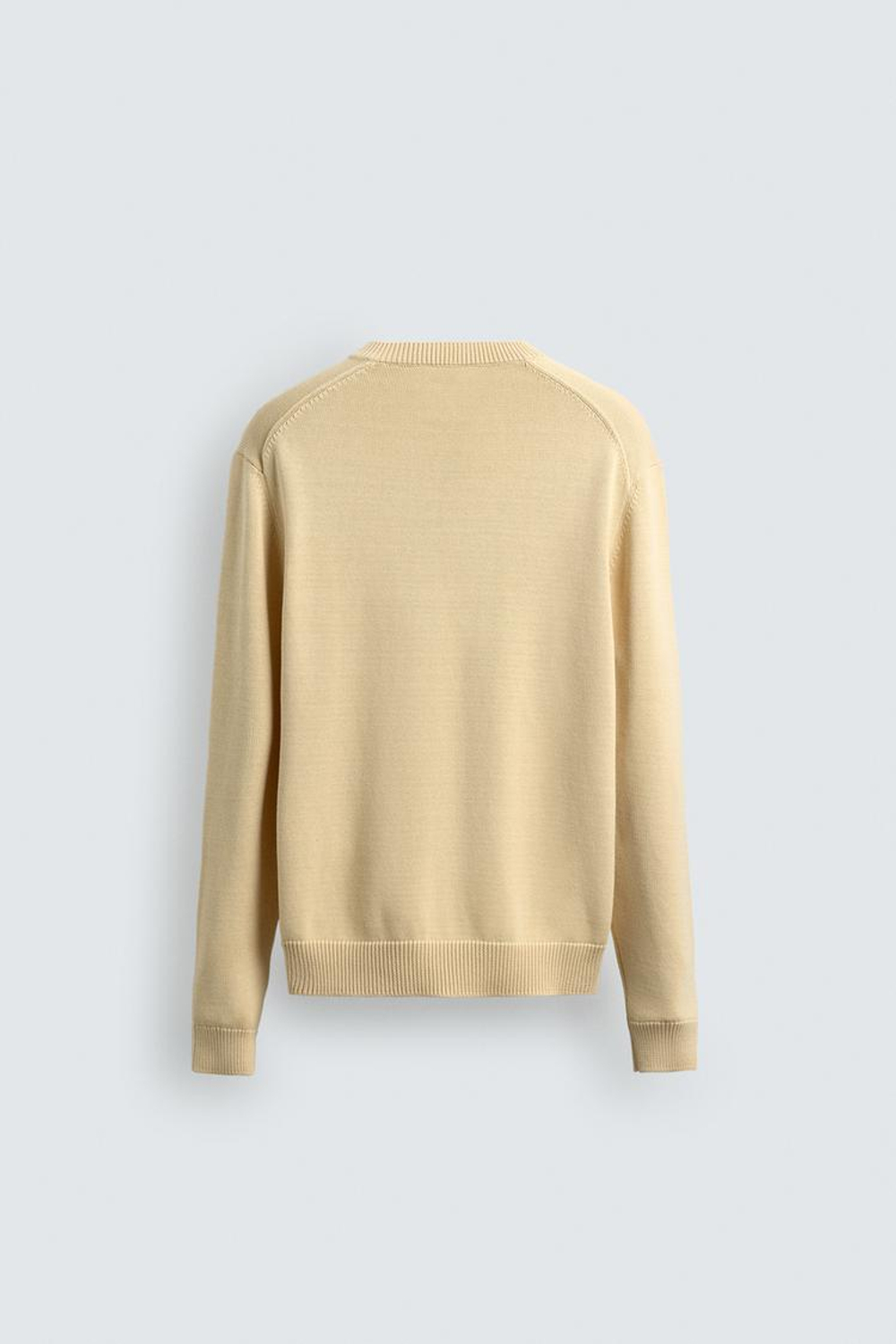 ZARA СВИТЕР КЛАССИЧЕСКОГО КРОЯ ИЗ ХЛОПКА, ВАНИЛЬНЫЙ