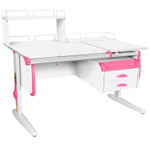 Растущая парта СУТ 25 с задними полками СУТ.15.210 и СУТ.15.240 и навесной тумбой (1200×880 мм)