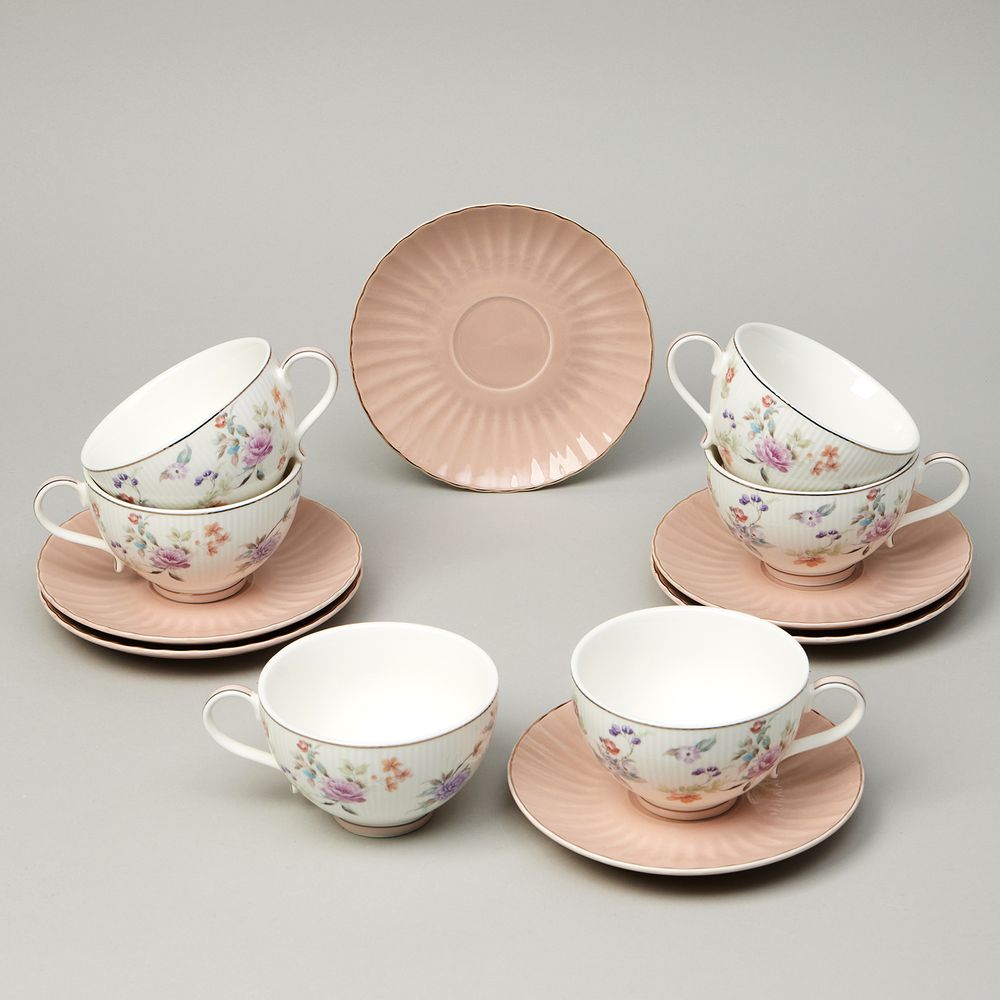 ЧАЙНЫЙ НАБОР LEFARD "ВРЕМЕНА ГОДА" НА 6 ПЕР. 12 ПР. 250 МЛ РОЗОВЫЙ