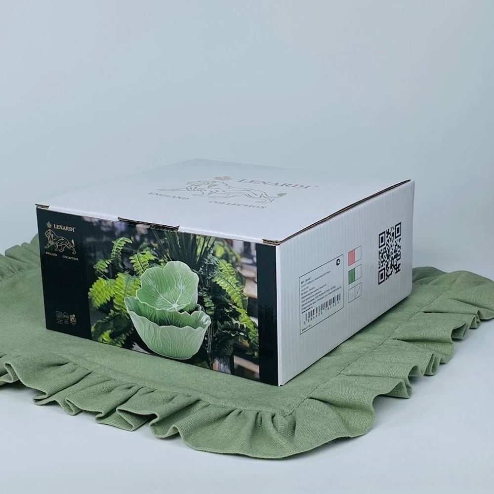 Lenardi 232-037 Набор из 3 салатников 21/16см КАПУСТА в под.уп.(х8)Фарфор