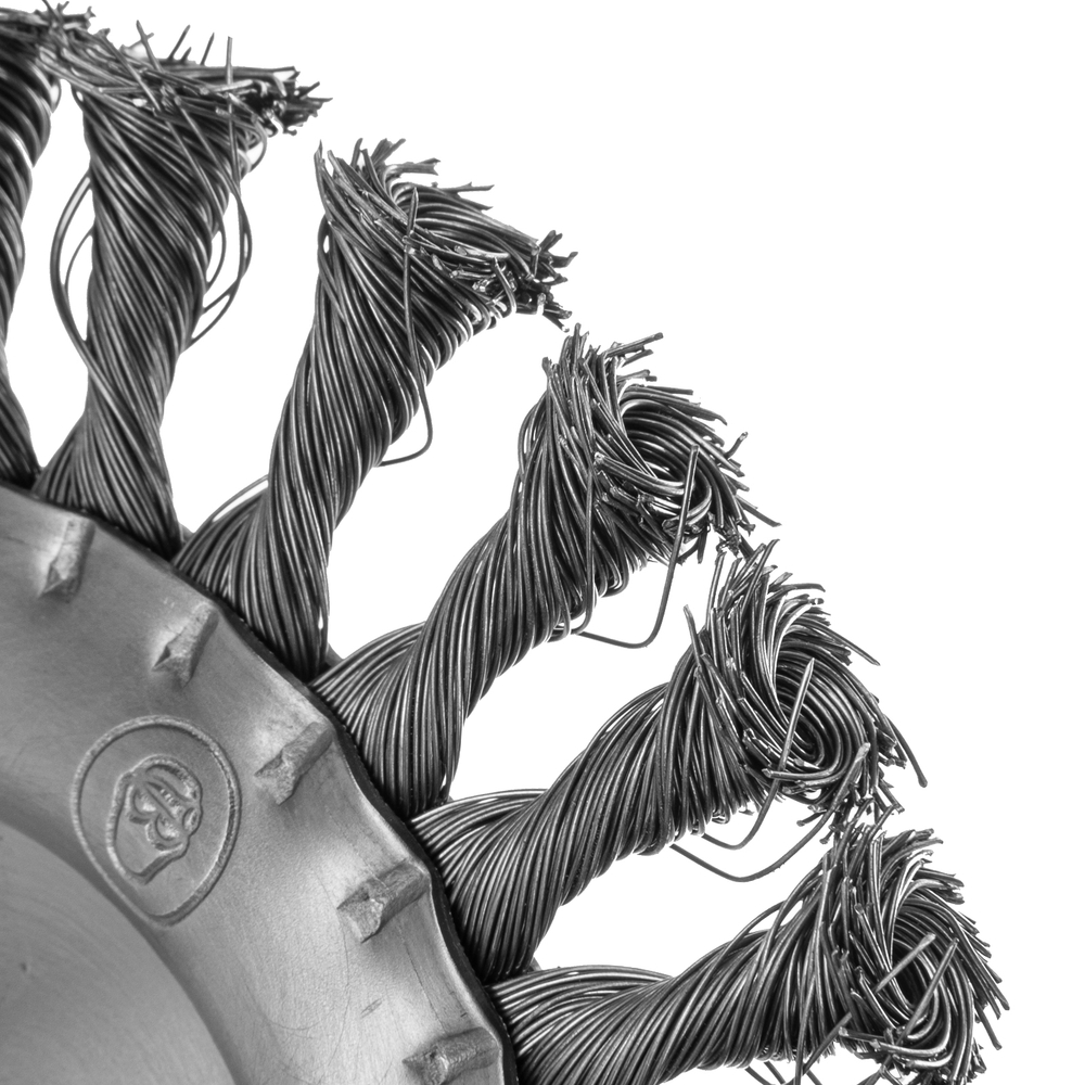 Щетка для УШМ 150 мм, М14, плоская, крученая проволока 0.35 мм Matrix