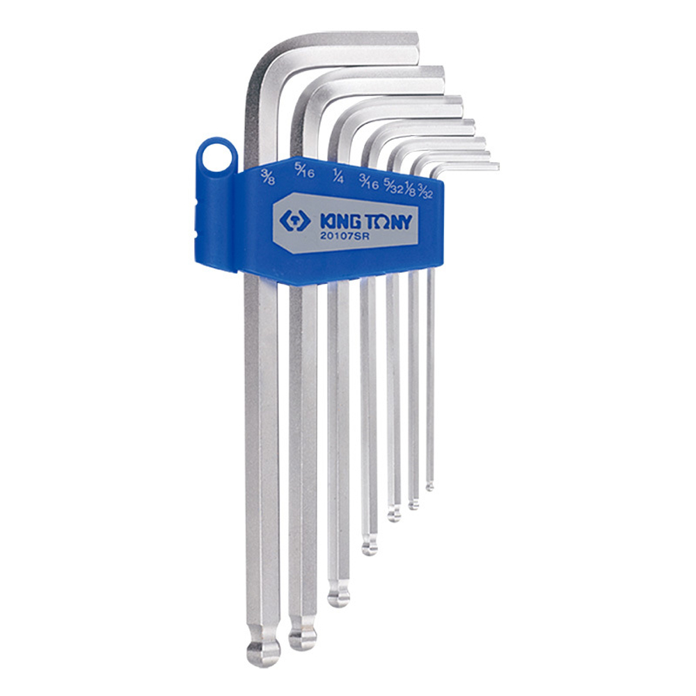 Набор дюймовых шестигранников 3/32&quot;-3/8&quot;, с шаровым окончанием, 7 предметов KING TONY 20107SR