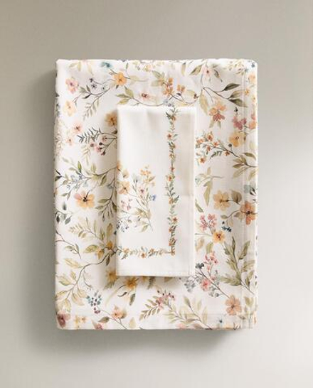 Zara Home скатерть из хлопка, цветочный мотив, 150 150 см · 5298/021