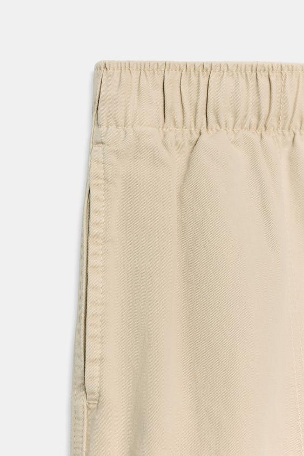 ZARA ШОРТЫ ИЗ 100% ХЛОПКА С ЭЛАСТИЧНЫМ ПОЯСОМ, ПЕСОЧНЫЙ