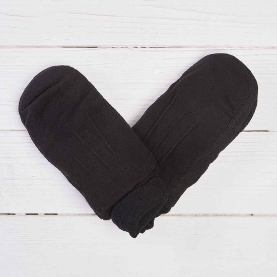 Варежки двойные с мехом (чёрн)
