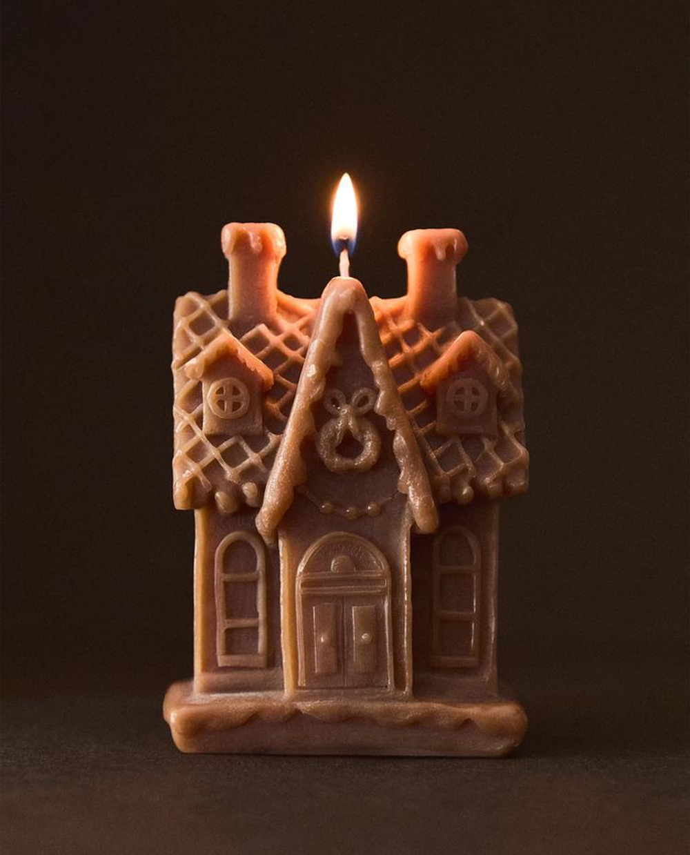 ZARA HOME СВЕЧА «ДОМИК» С АРОМАТОМ SALTED CARAMEL, КОРИЧНЕВАТЫЙ