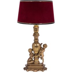 Настольная лампа Путти Бронза с абажуром Тюссо Конфети Рубивайн