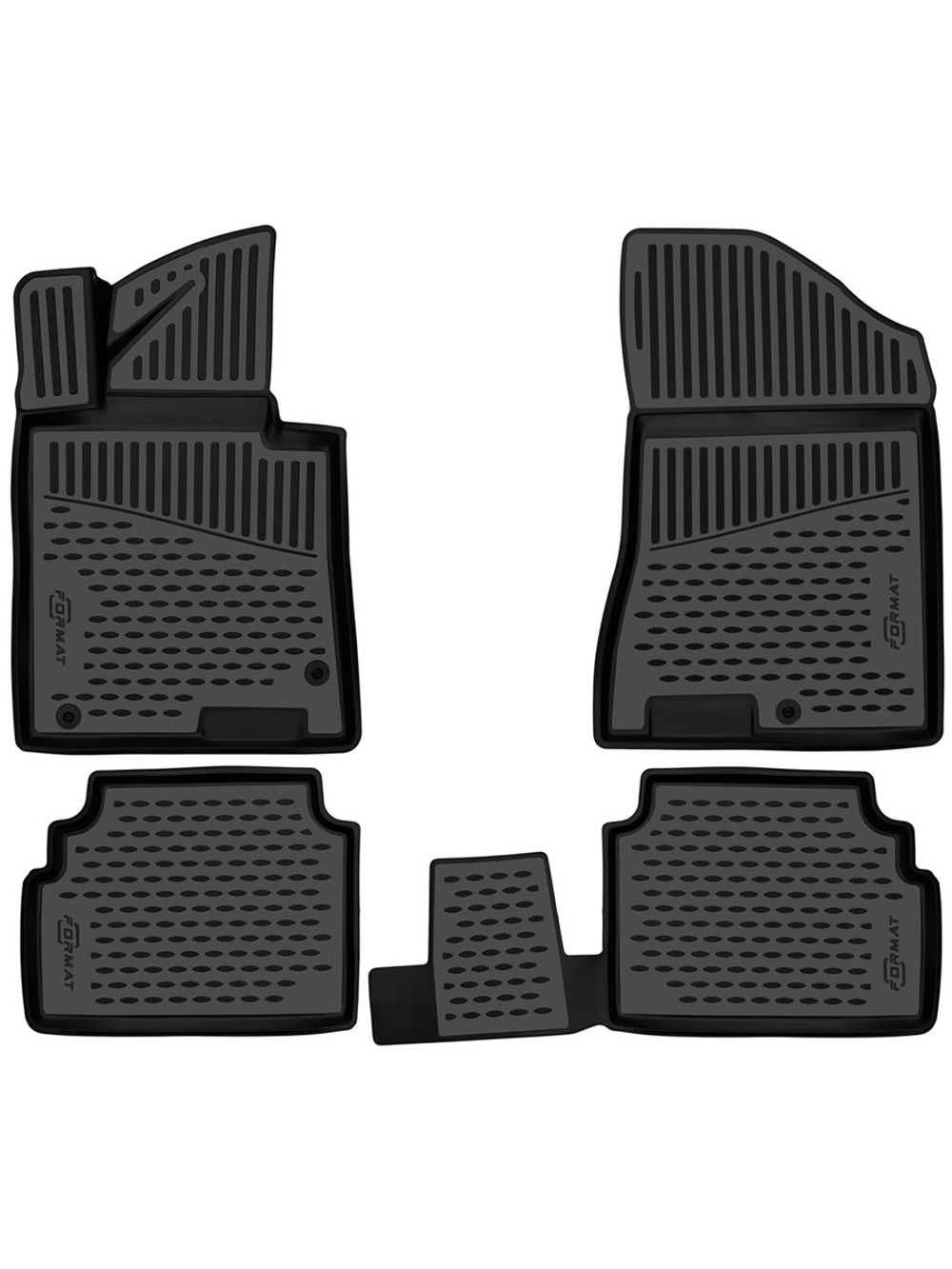 Коврики в салон для HYUNDAI Sonata, 2019- седан, 4шт. (Повышенная устойчивость, повышенная износостойкость) FORMAT.3D02372210