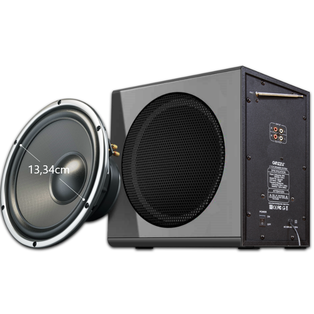 Акустика Ginzzu GM-425 USB/FM/60W Bluetooth (2.1)