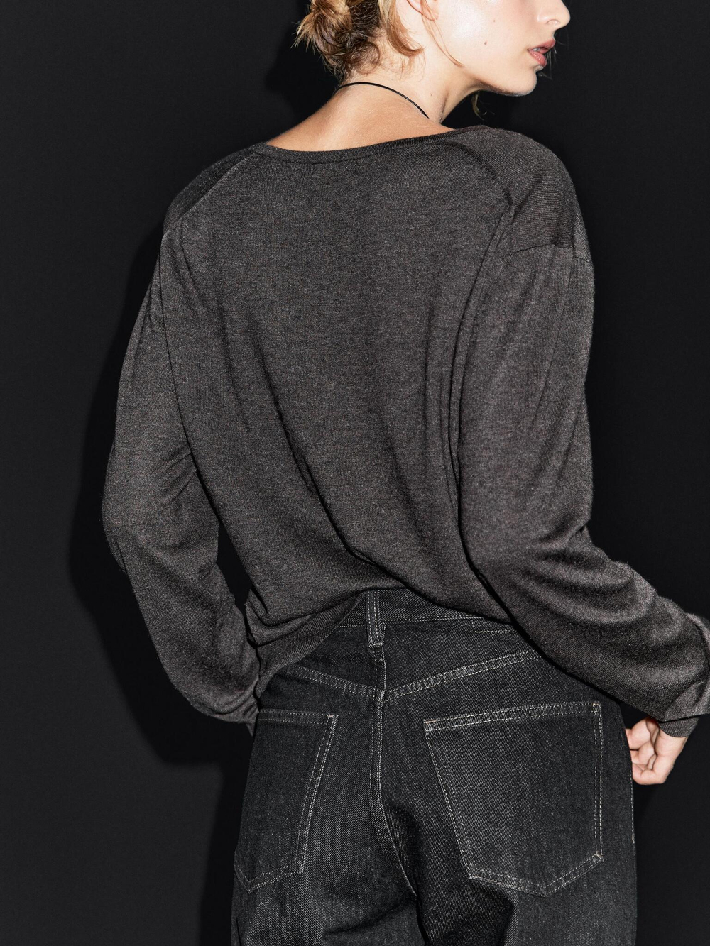 Massimo Dutti Джинсы прямого кроя с высокой посадкой, темно-синий