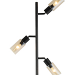 Торшер 3x40Вт E14, металл/стекло, черный/янтарный