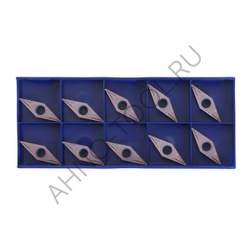 Пластина твердосплавная ISO VBMT160404-PSA APM20E AHNO по нерж.стали, получистовая