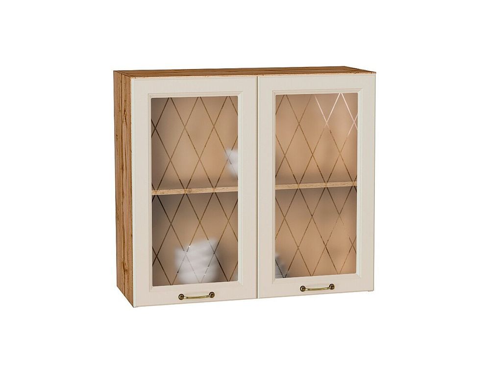 Шкаф верхний с 2-мя остекленными дверцами Ницца