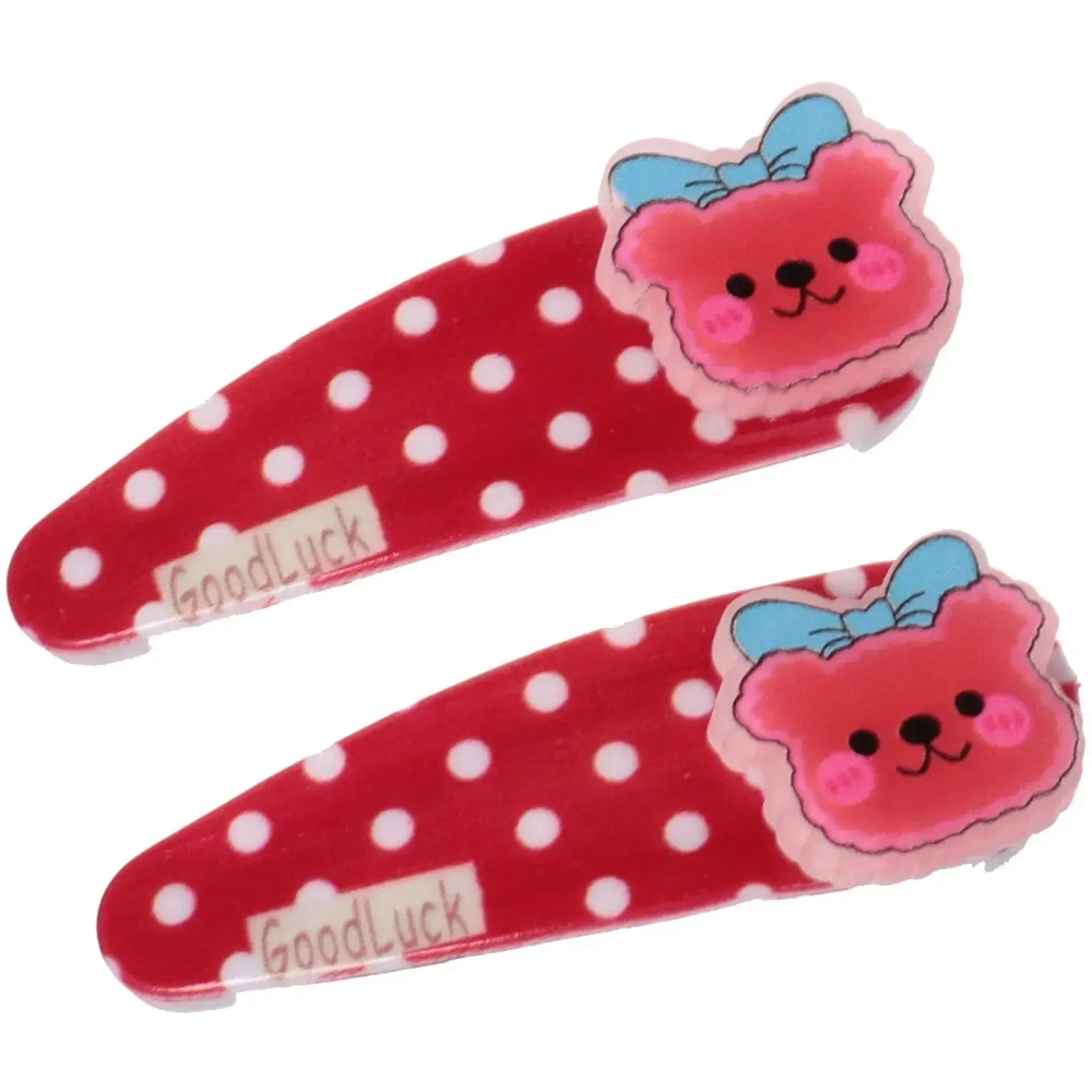 Зажимы для волос детские 2шт «Happy smile», мишка с бантиком, микс 4 цвета, 5*2см