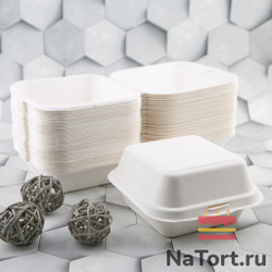 Коробочка для бенто торта гладкая (15 х 15 х 8 см) 50 шт