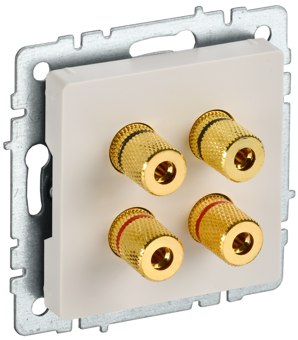 BRITE Аудиорозетка 4-местная РА10-БрКр бежевый IEK