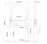 Смеситель для кухни с гибким изливом и подключением фильтра WONZON & WOGHAND WW-88458007-BG брашированное золото