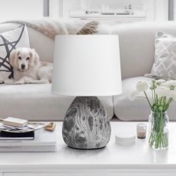 Настольная лампа Rivoli Damaris 7037-501 1 * Е14 40 Вт керамика черно-белая с абажуром | Rivoli