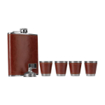 Набор Helios (HS-N-А07) Фляжка (в коже 240 мл + 4 стопки + воронка)