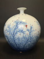 Большая китайская ваза с птицами