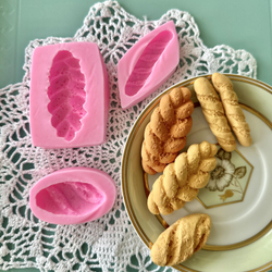 Молды силиконовые для творчества "Набор: Батон, Багет, Хала" / Форма для отливок из мыла, воска, гипса, эпоксидной смолы